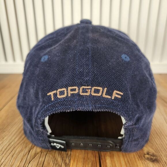 Callaway Top Golf Corduroy Snapback Hat Cap Blue Logo Casual Sports Preppy Style - Picture 5 of 10